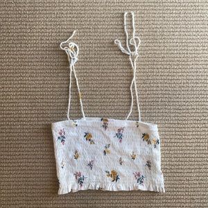White floral bandeau top